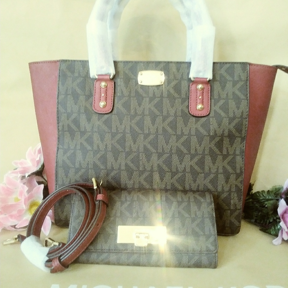 Micheal kors Large SANDRINE purse bag w/ wallet